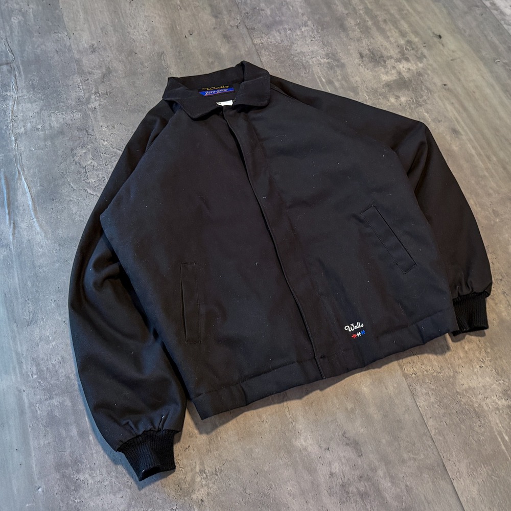 Y2K 00's Black Carhartt Santa Fe Style Workwear Bomber Jacket Embroidered